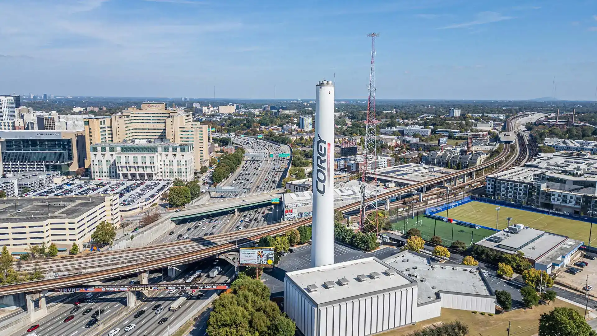 Drone aerial view of property