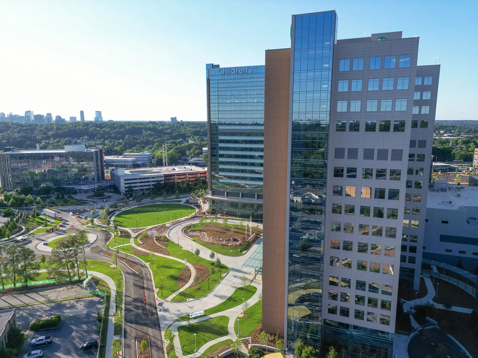 aerial photo of Arthur M. Blank Children's Hospital in Atlanta, GA