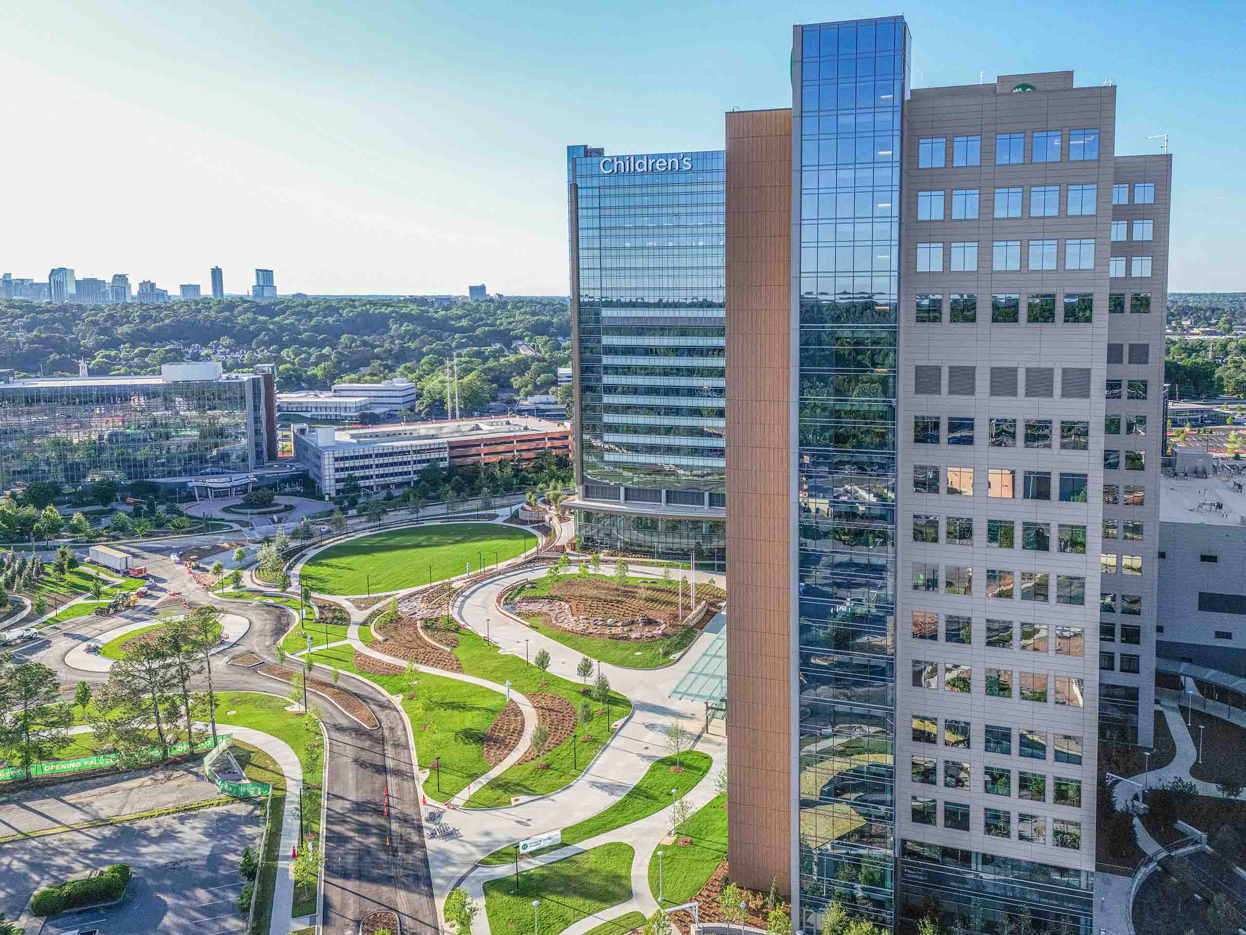 Aerial commercial photography of a completed development