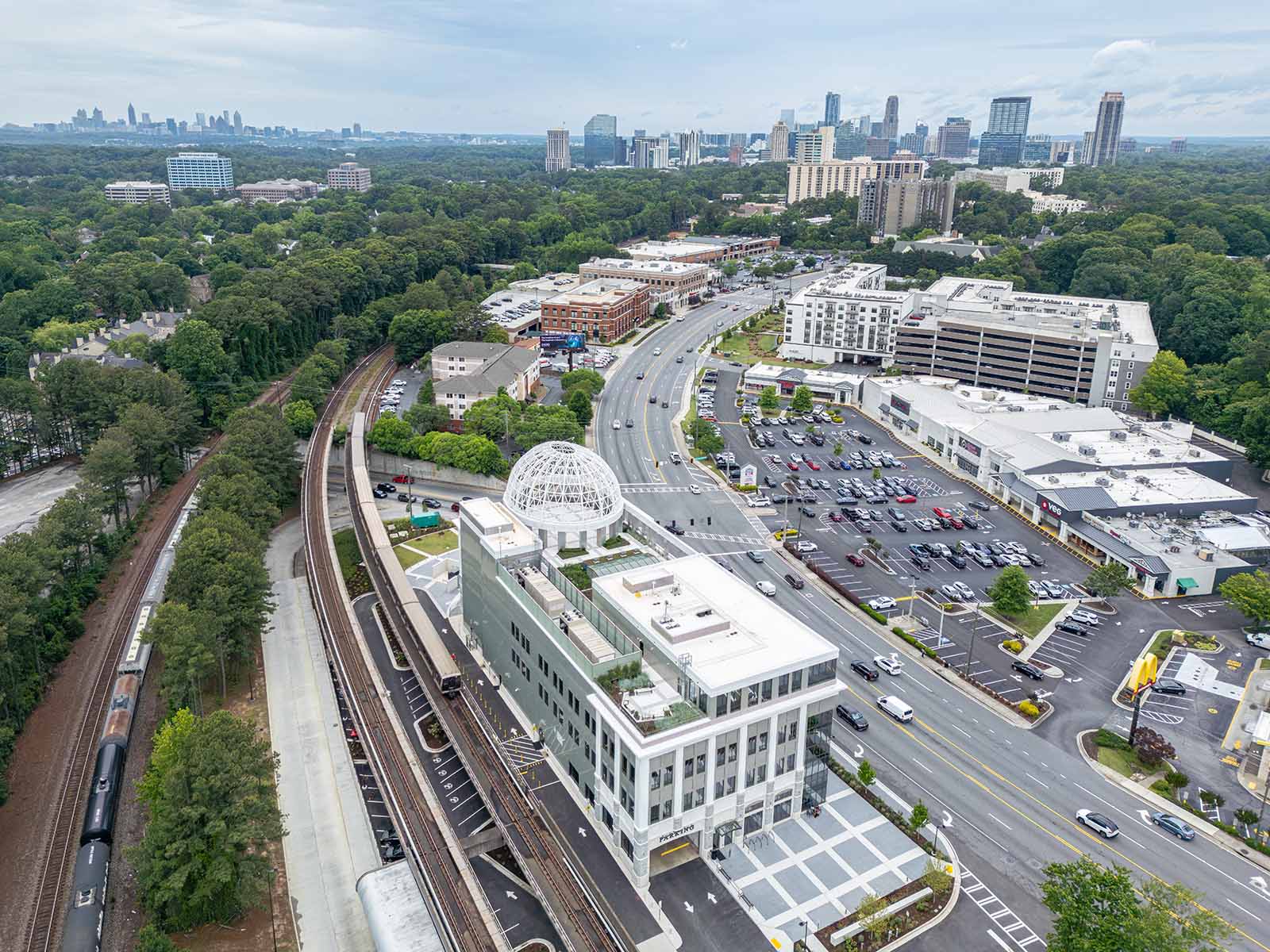 Premium commercial aerial photography composition