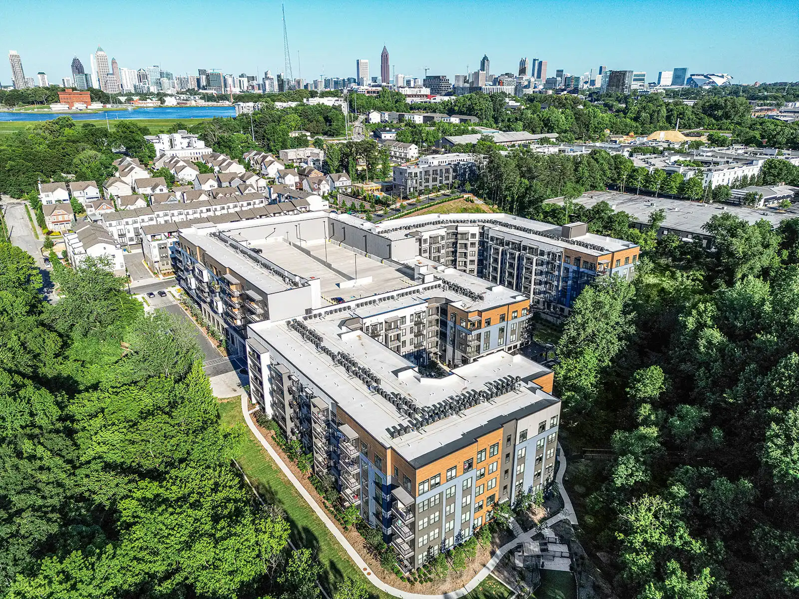 Commercial campus photographed from above
