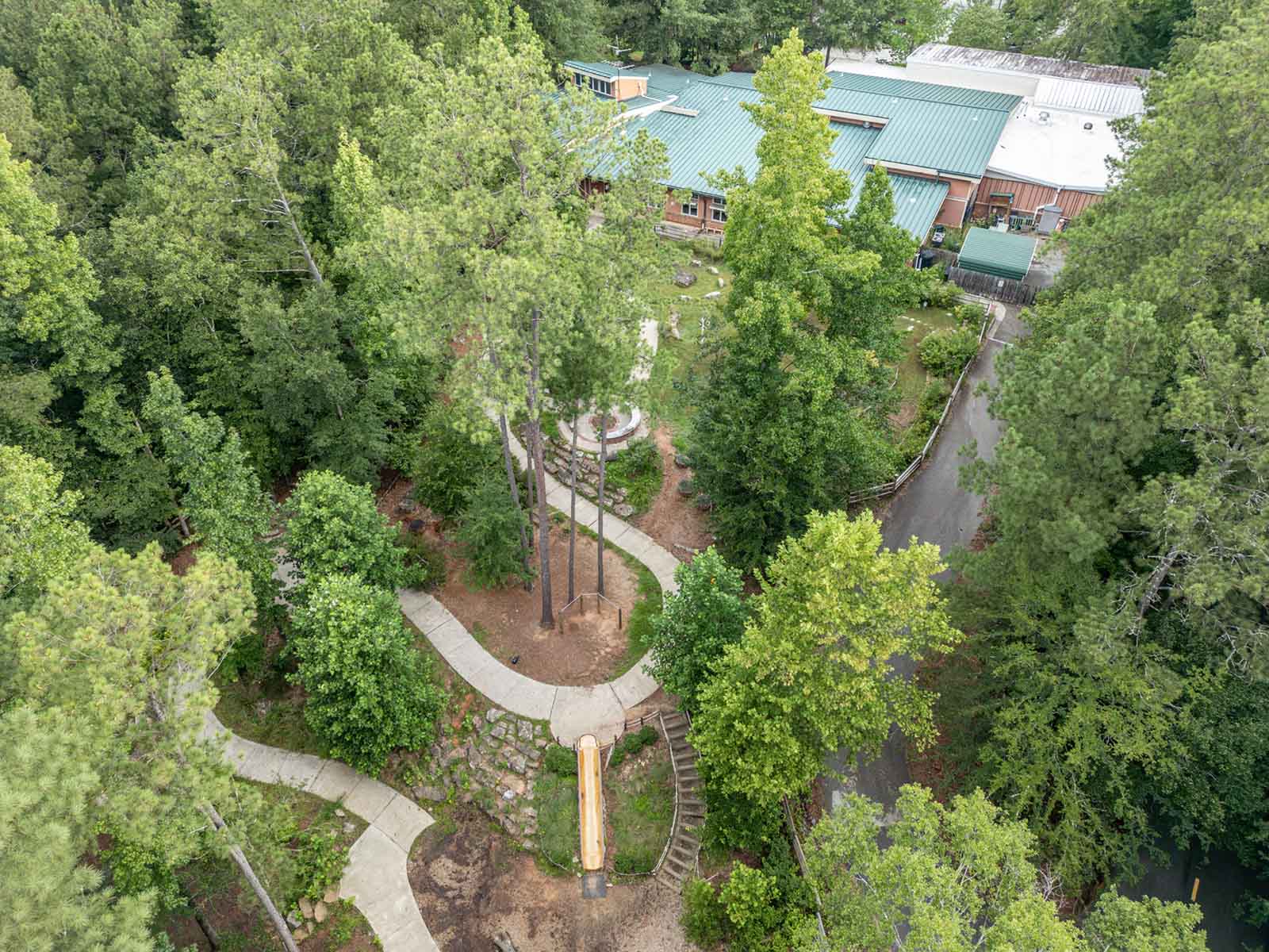 Aerial overview of Sandy Creek Nature Center