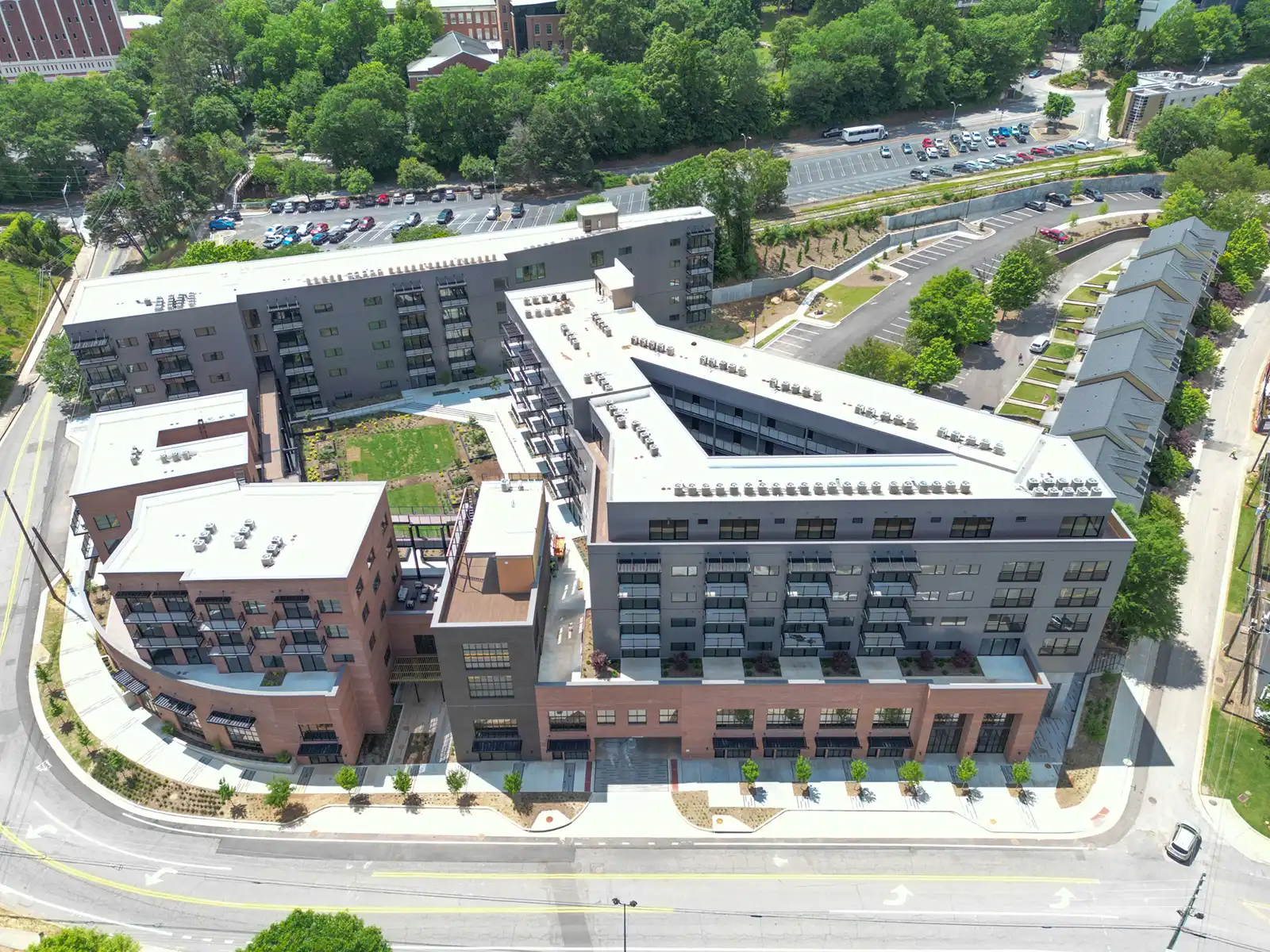 Baldwin Village's New Roof Drone Photos in Athens, GA