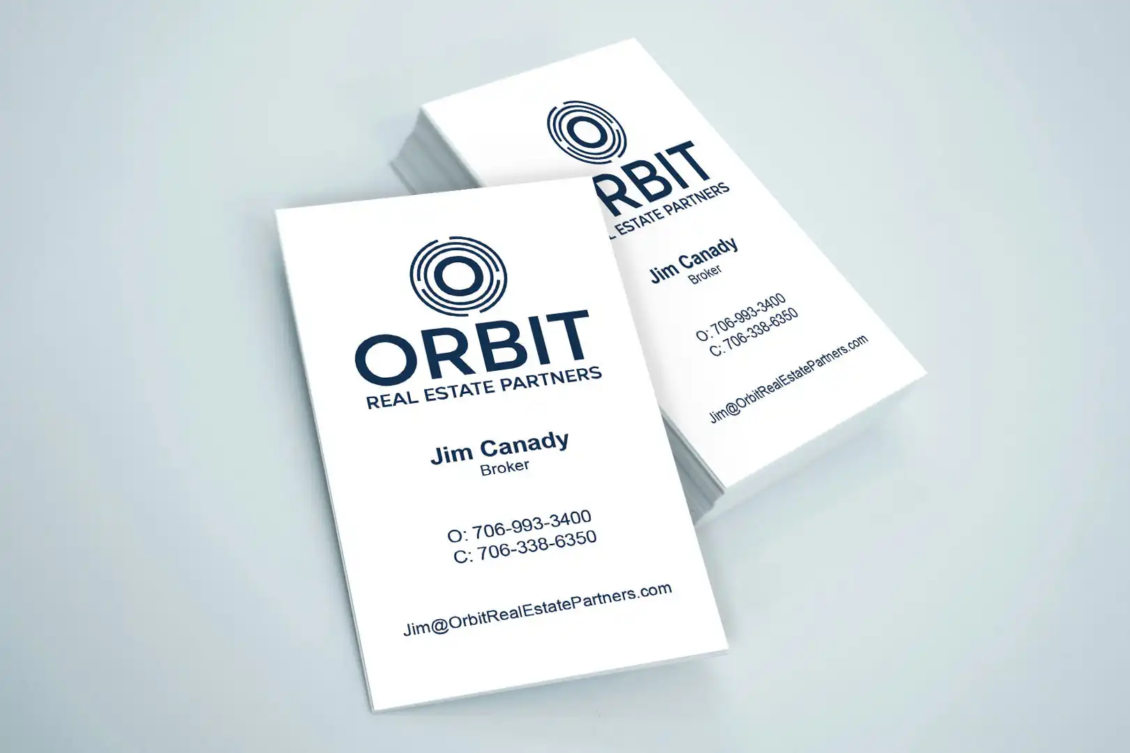 Business Cards for Orbit Real Estate Partners in Watkinsville, GA