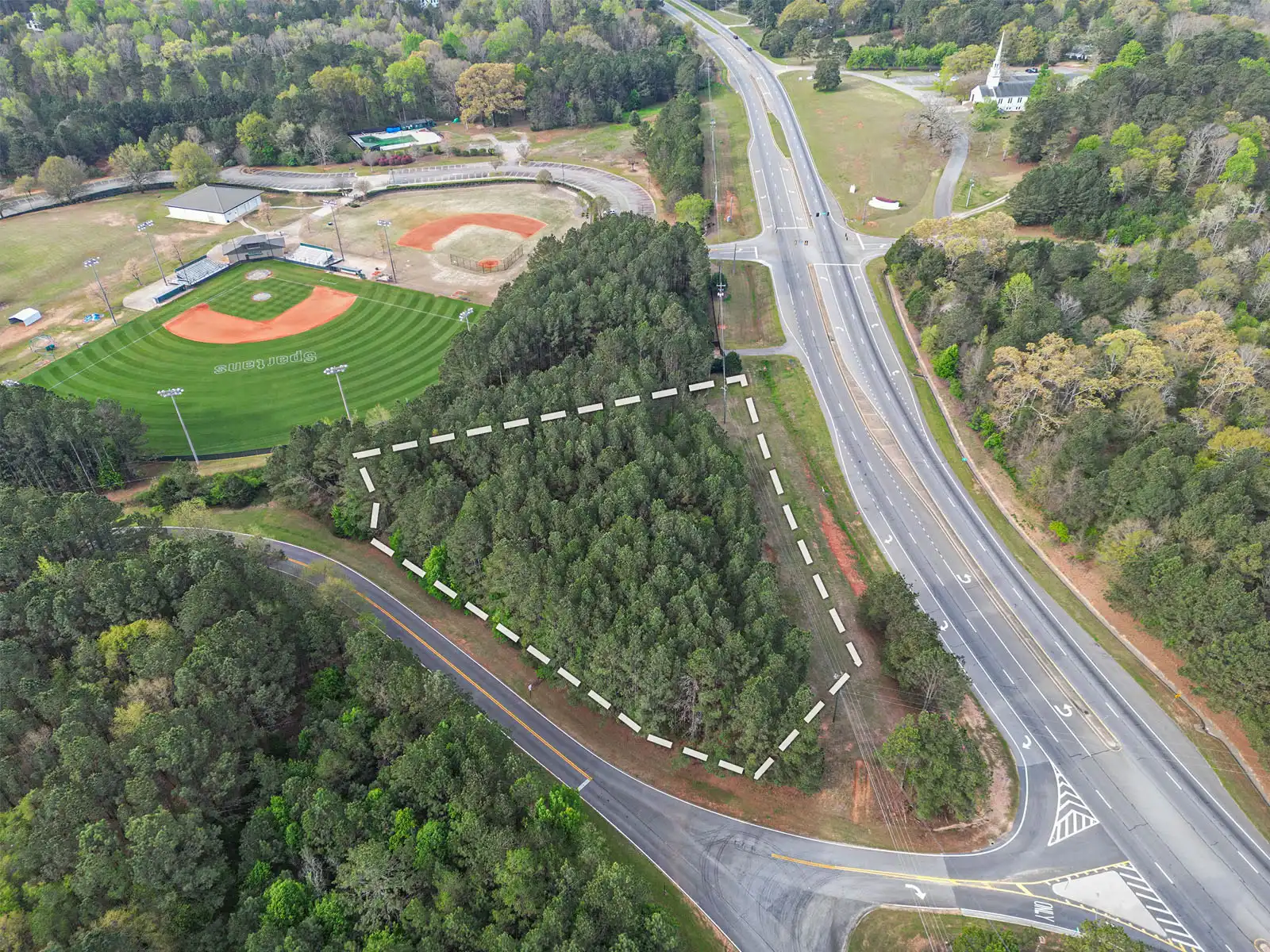 Commercial Lot Drone Photos - Rockinwood Drive in Athens, GA