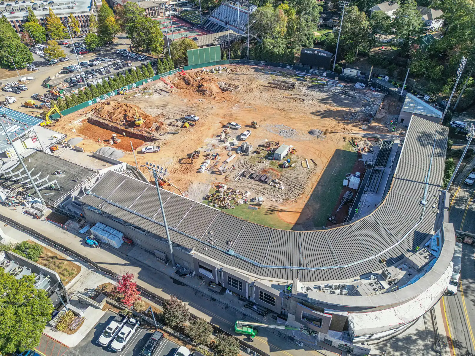 Foley Field's New Roof Progress Drone Photos in Athens, GA image 3