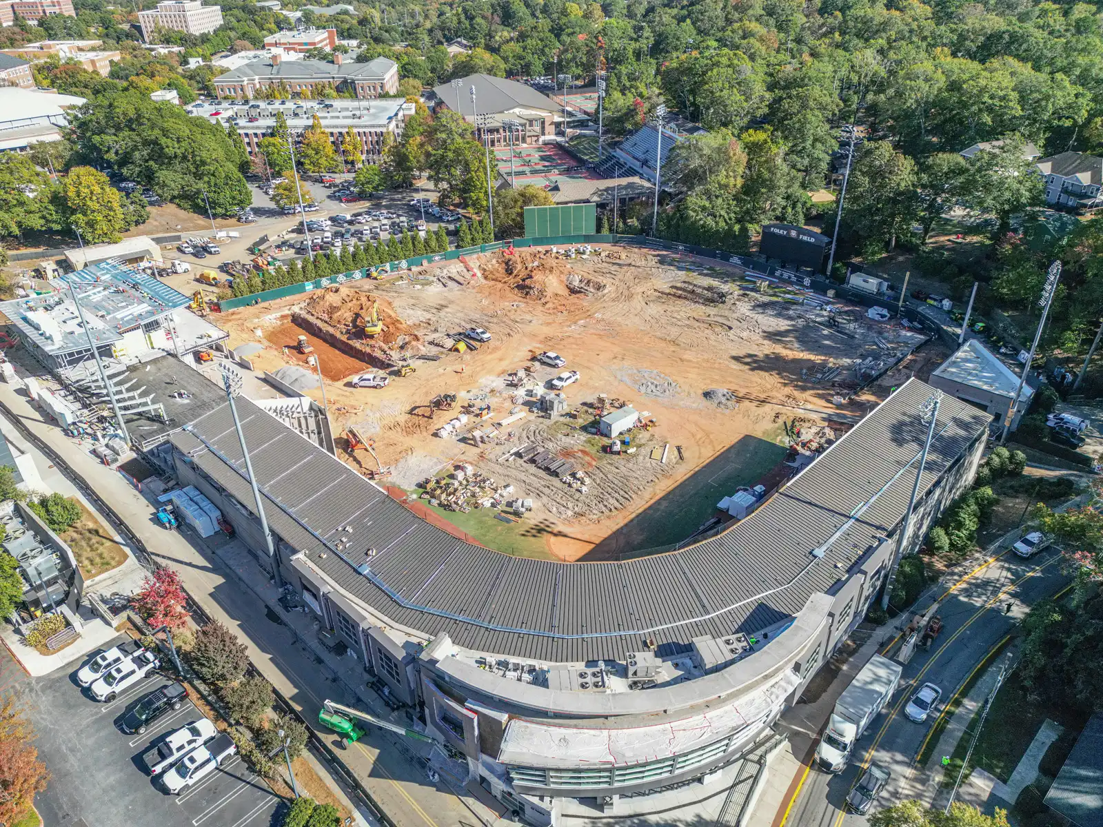 Foley Field's New Roof Progress Drone Photos in Athens, GA image 2
