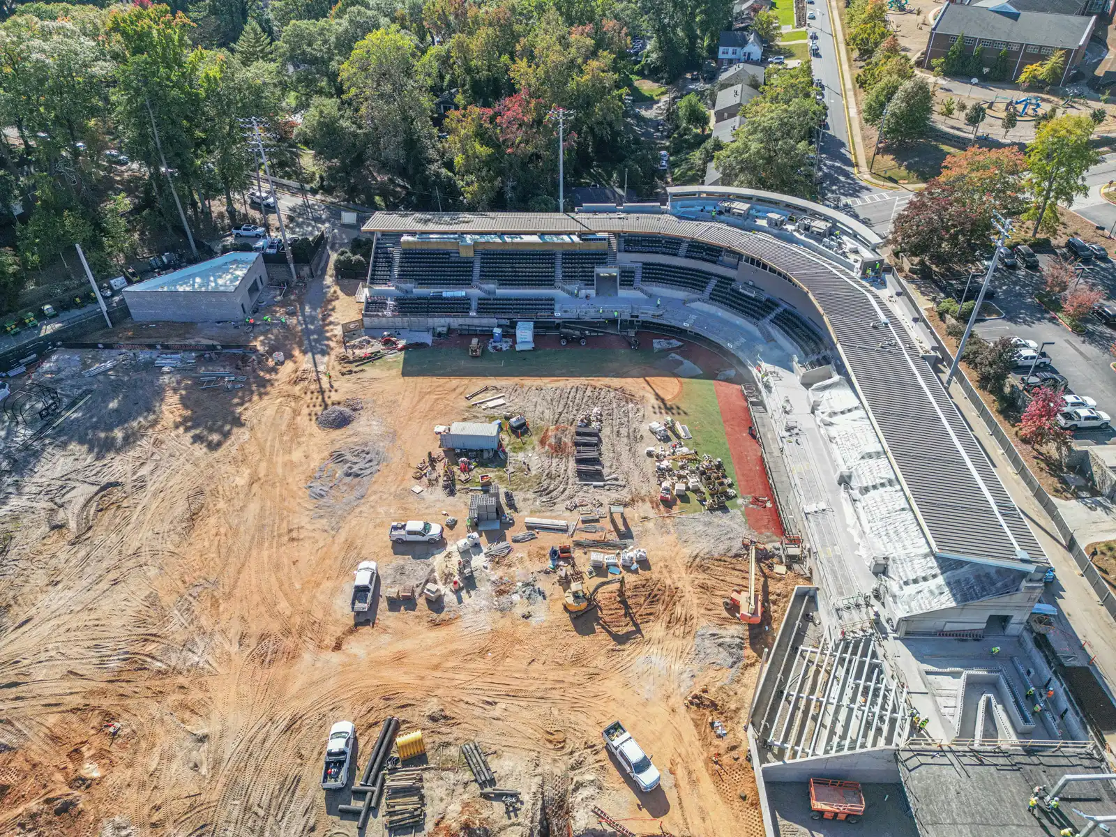 Foley Field's New Roof Progress Drone Photos in Athens, GA image 5