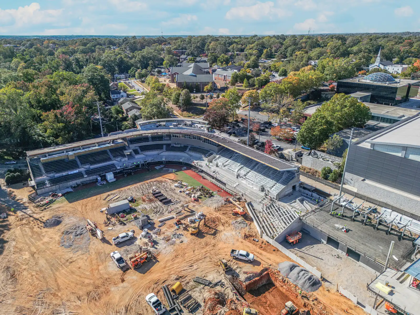 Foley Field's New Roof Progress Drone Photos in Athens, GA image 6