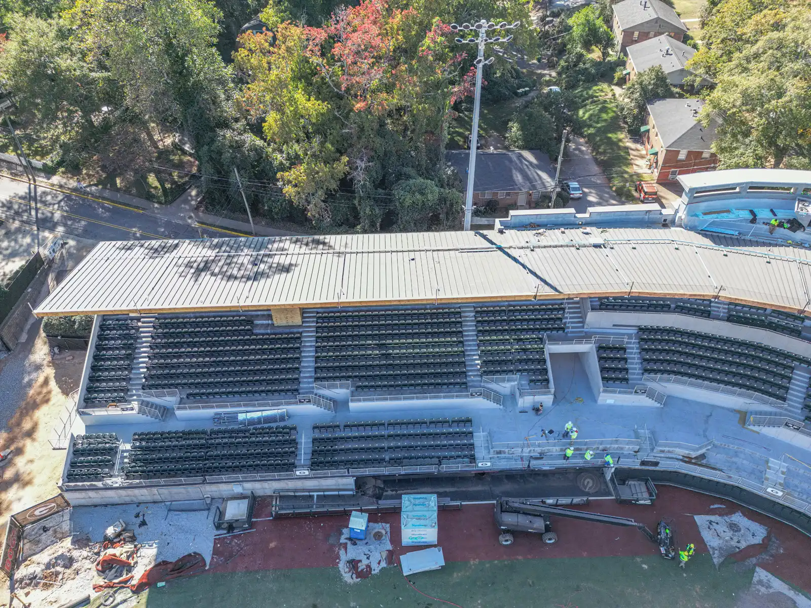 Foley Field's New Roof Progress Drone Photos in Athens, GA image 4
