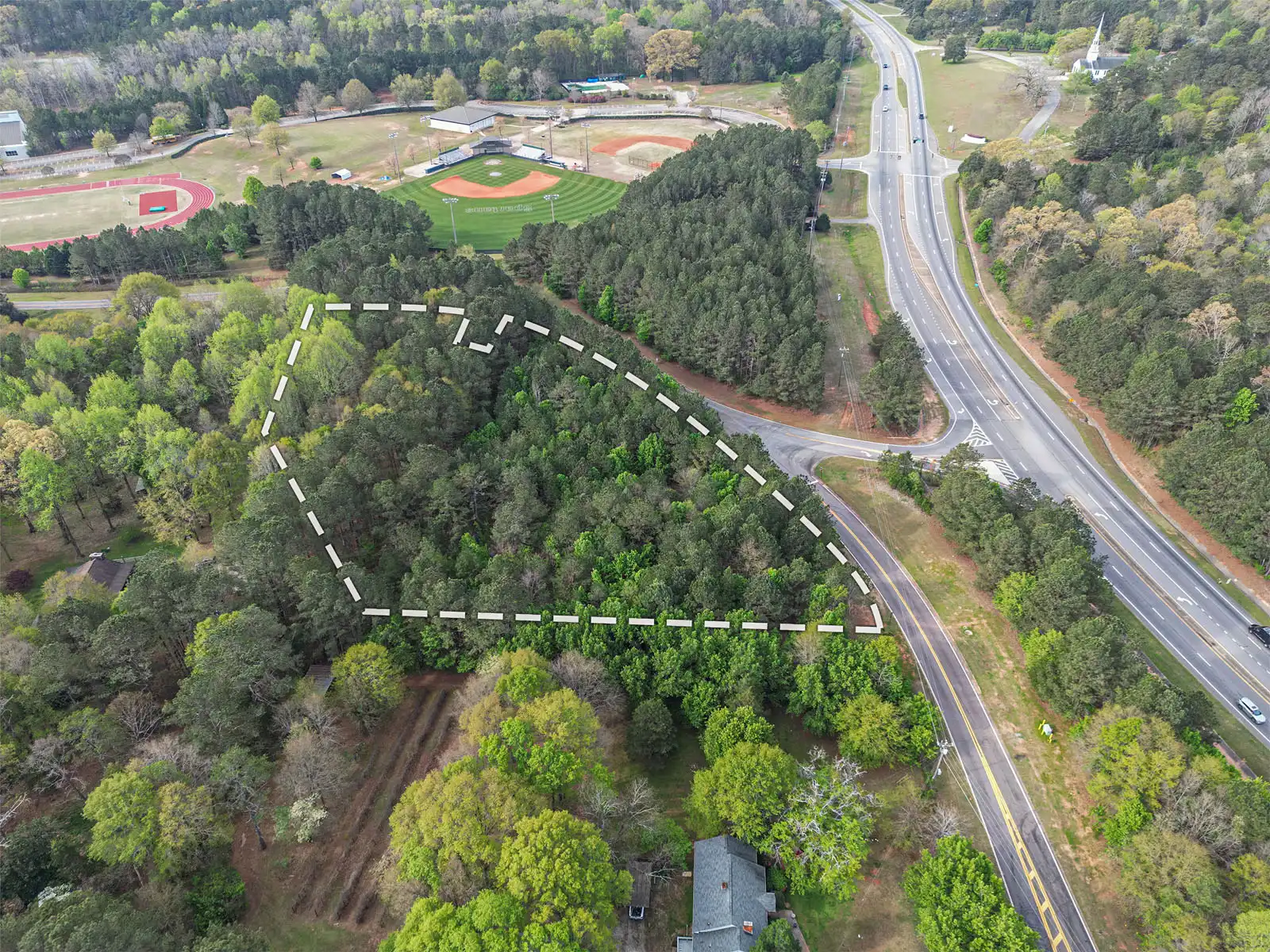Residential Lot Drone Photos - Rockinwood Drive in Athens, GA