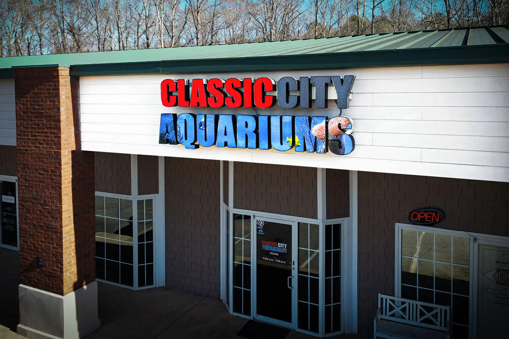 Classic City Aquariums Signage in Athens, GA