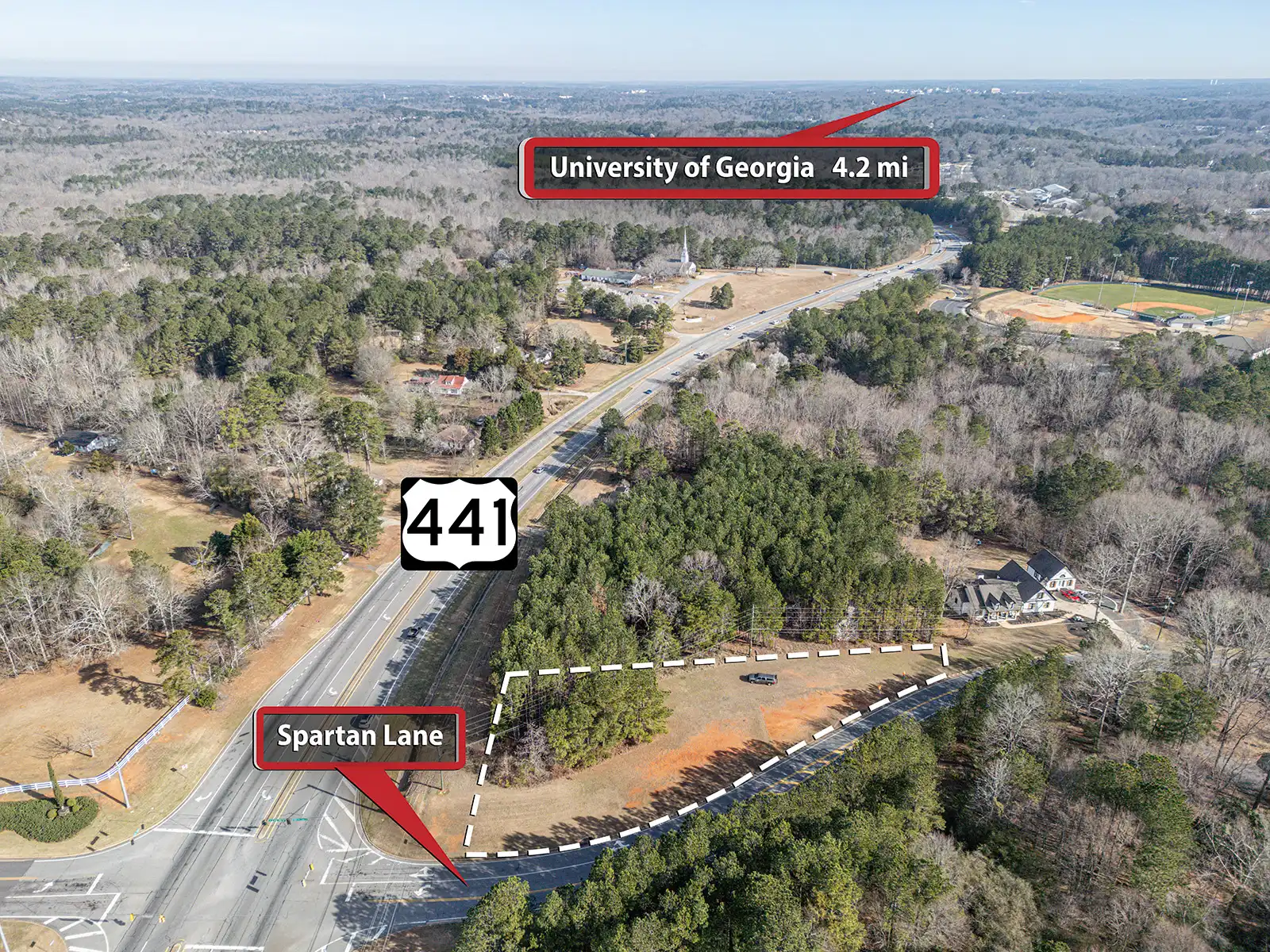 Spartan Lane Corner Lot Drone Photos in Athens, GA image 3