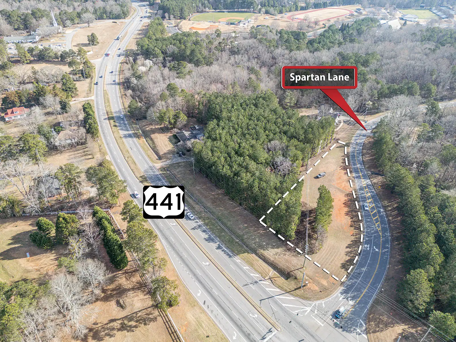 Spartan Lane Corner Lot Drone Photos in Athens, GA