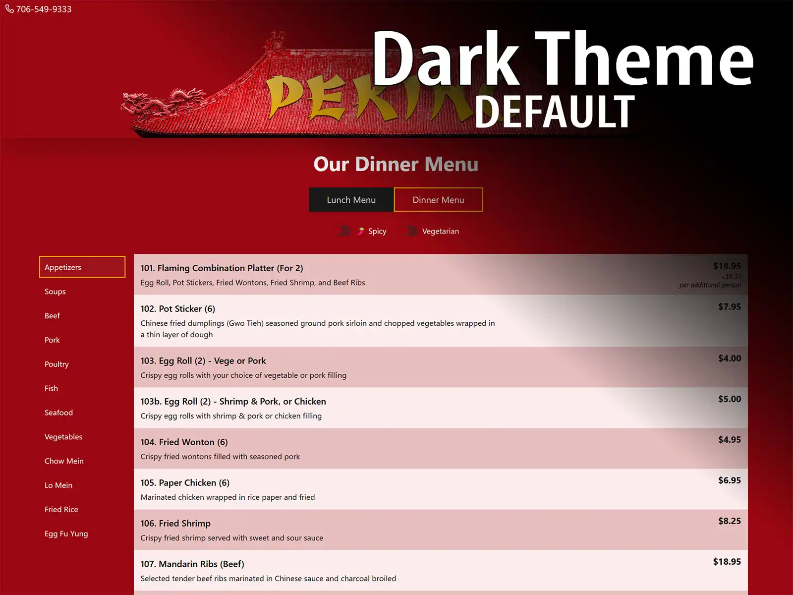 Next.js Website for Peking Restaurant in Athens, GA image 2