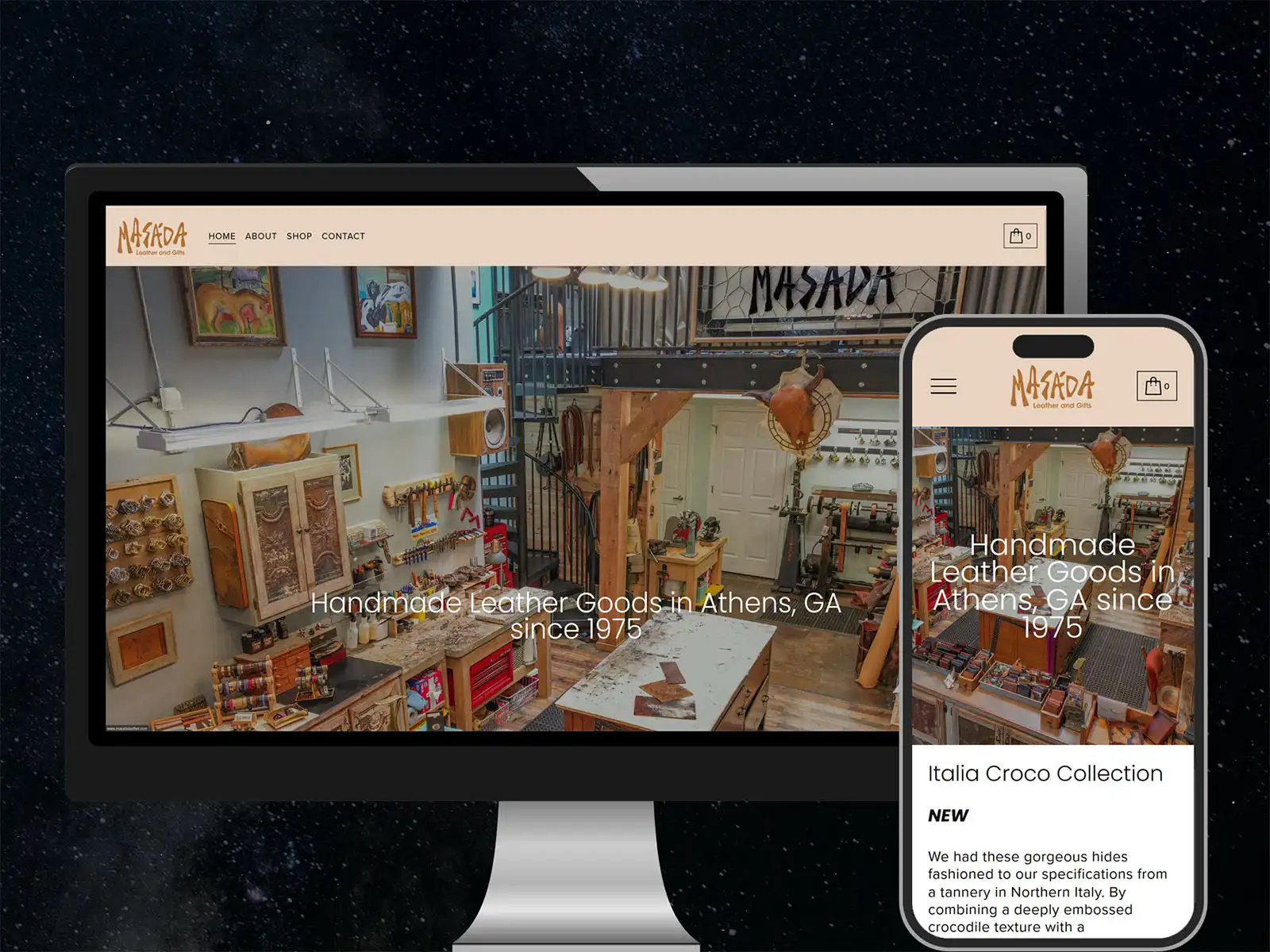 Squarespace Website for Masada Leather in Athens, GA